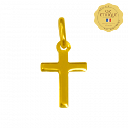 croix de bapteme Golgotha Jaune
