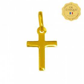 croix de bapteme Golgotha Jaune