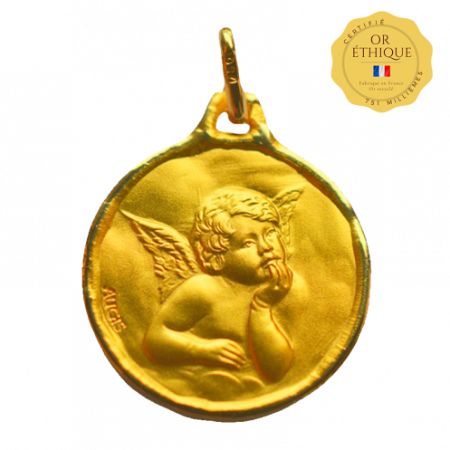 Medaille bapteme Ange martelé Medaille bapteme Ange martelé