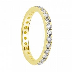 Alliance diamants sertis griffes or Tour Complet 2,1mm