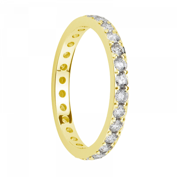 Alliance diamants sertis griffes or Tour Complet 2,1mm Alliance diamants sertis griffes or Tour Complet 2,1mm