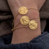 Bracelet médaille Vierge à l'Enfant Rayonnant Or  18 Carats - Laudate