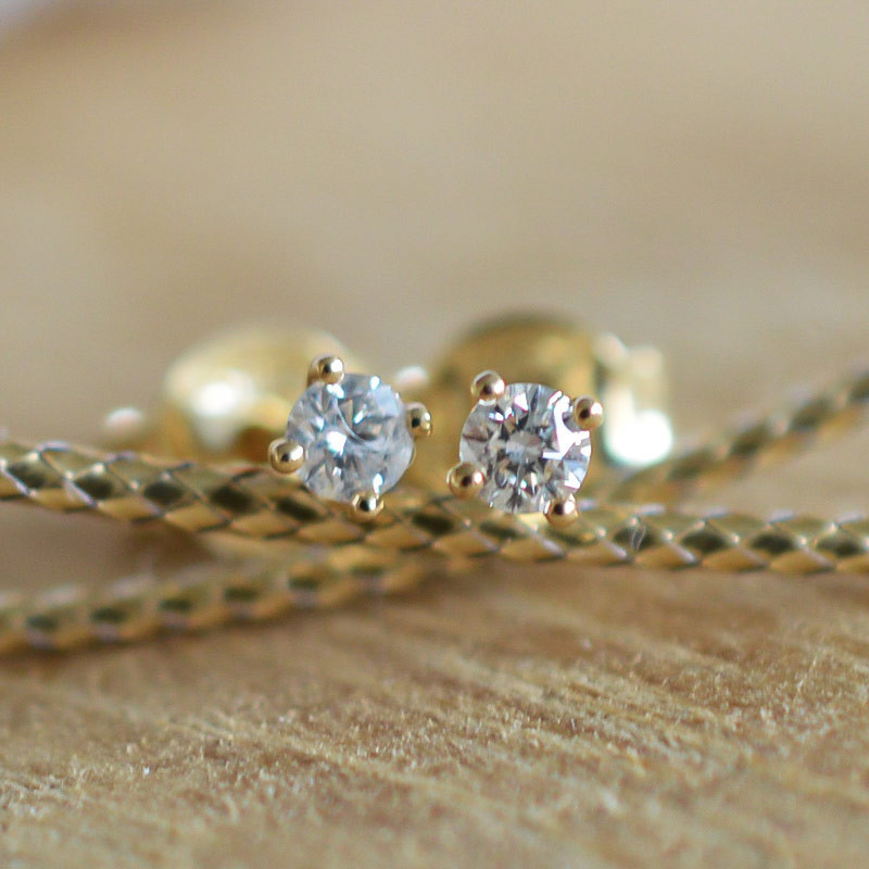 Pendientes de Diamante Oro 18 Quilates - Casa Laudate