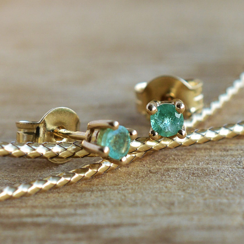 Boucles d'oreilles émeraude