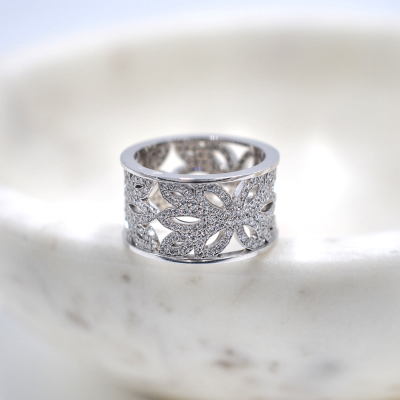 Bague de fiançailles Blanche en Or Blanc 18 carats et Diamants