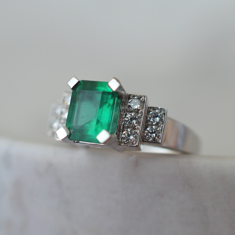 Maison Laudate - Bague de Fiançaile Clotilde Or Gris Palladié, Diamant