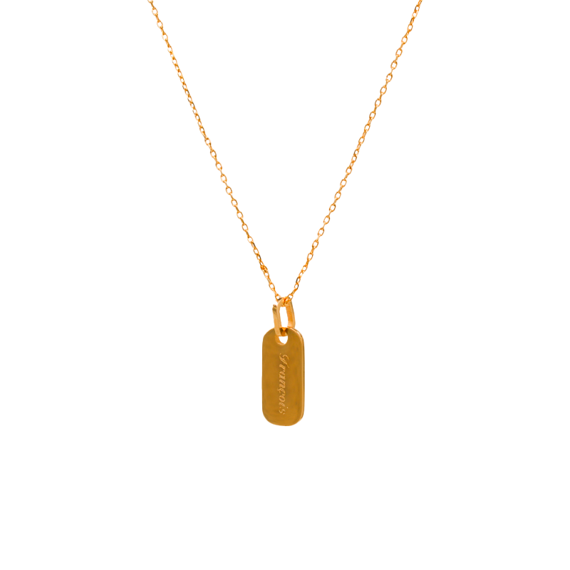 Collier avec Pendentif Rectangulaire Gaelle Plaqué Or - Maison Laudate