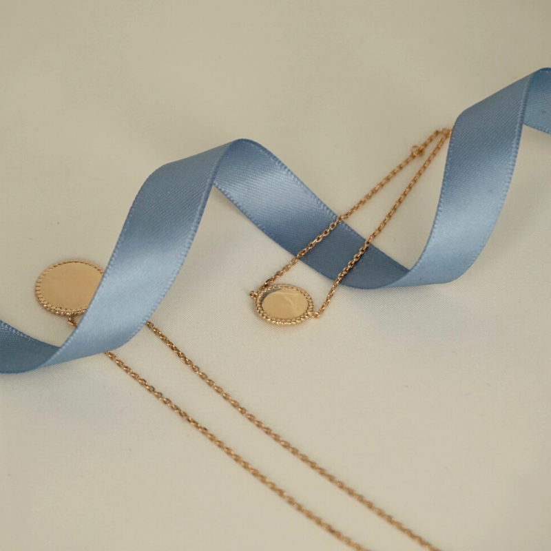 Bracelet Médaille Perlée Adèle Plaqué - Or Maison Laudate