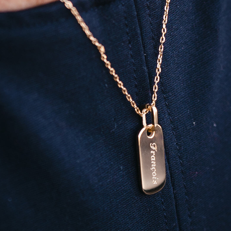 Collier avec Pendentif Rectangulaire Gaelle Plaqué Or - Maison Laudate