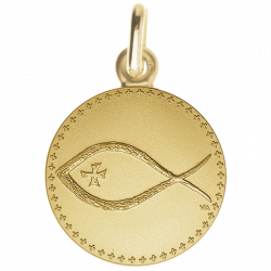 Medaille bapteme Symbole Poisson Ictus