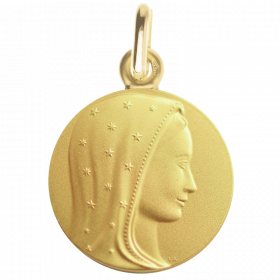 Médaille Vierge au Voile Etoile en or jaune 9 carats