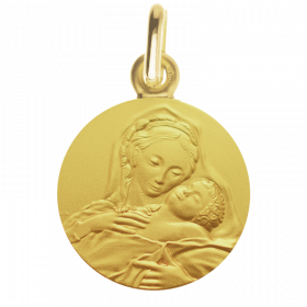 medaille bapteme Vierge à l'enfant endormi