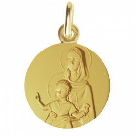 medaille bapteme Vierge à l'enfant bénissant