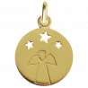 Medaille Ange aux étoiles 9 carats