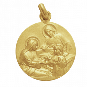 Medaille bapteme Sainte Famille à l'atelier