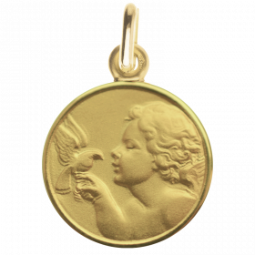 Medaille bapteme Ange à la colombe