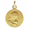 Médaille de baptême Vierge à l'enfant "Douce mère" en or 18 carats