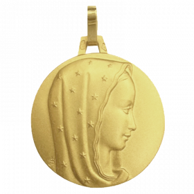 Medaille Bapteme Reine des armées célestes 9 carats