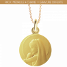Médaille de baptême Vierge à l'enfant "Mère sainte" en or 18 carats