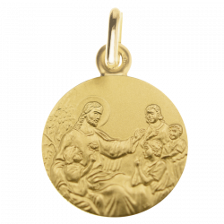 Medaille bapteme jésus et les enfants
