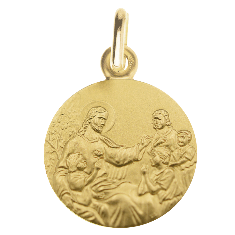 Medaille bapteme jésus et les enfants