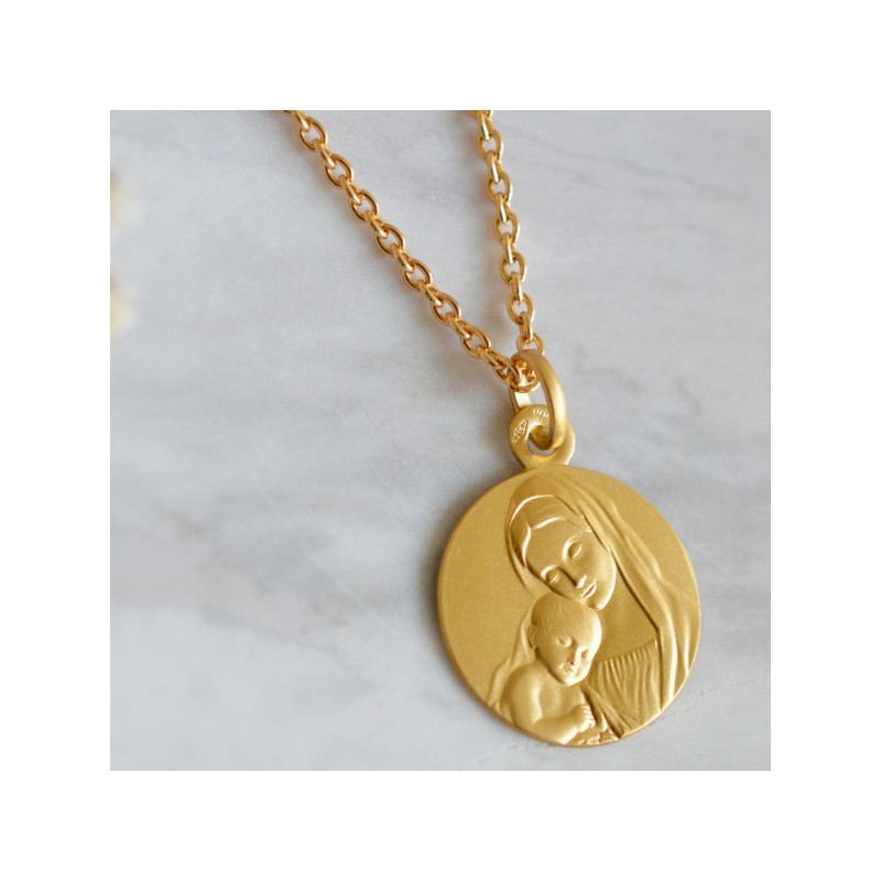 medaille mere protectrice 9 carats laudate