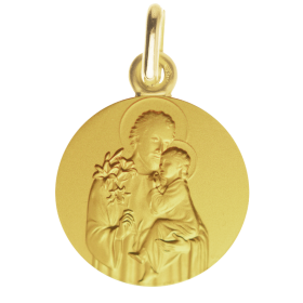 Médaille de baptême aux étoiles ajourées en or jaune 18 carats