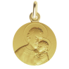 Medaille bapteme Portrait de Saint Joseph Protecteur 9 carats laudate