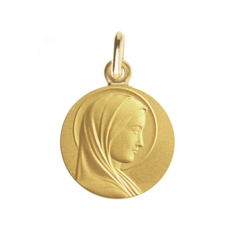 Médaille de Baptême Sancta Maria  Or jaune 9 Carats - Maison Laudate