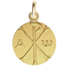 Medaille de bapteme :  Symbole du Chrisme 9 carats