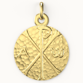 Médaille de baptême en plaqué or personnalisée - Étoile et croissant