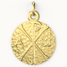 Medaille bapteme en or jaune Chrisme Martele - Maison Laudate