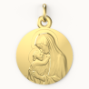 Médaille de baptême Madone de Botticelli en or jaune 9 carats