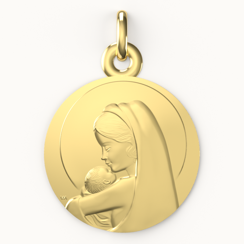 médaille mère sainte or 18 carats