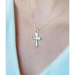 Pendentif Croix Or et Nacre