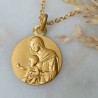 vierge a l'enfant or medaille laudate