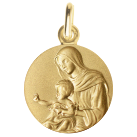 vierge a l'enfant or medaille laudate