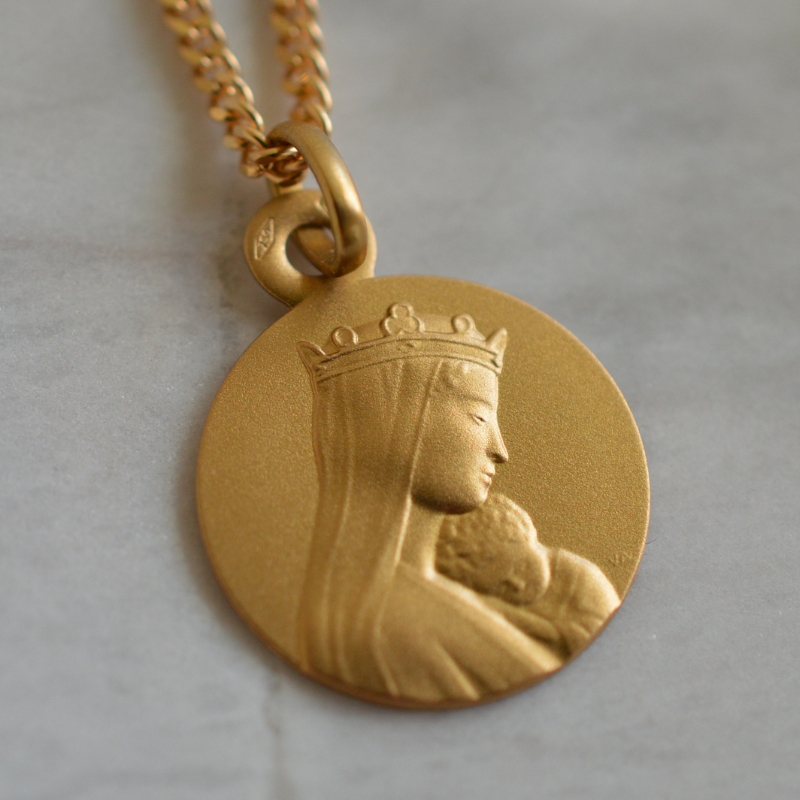 Médaille bapteme vierge à l'enfant Portrait de notre dame de la sagesse Médaille bapteme vierge à l'enfant Portrait de notre dame de la sagesse