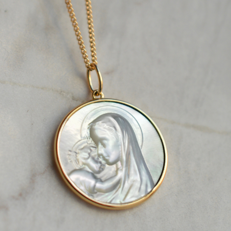 Médaille bapteme vierge à l'enfant rayonnant Médaille bapteme vierge à l'enfant rayonnant