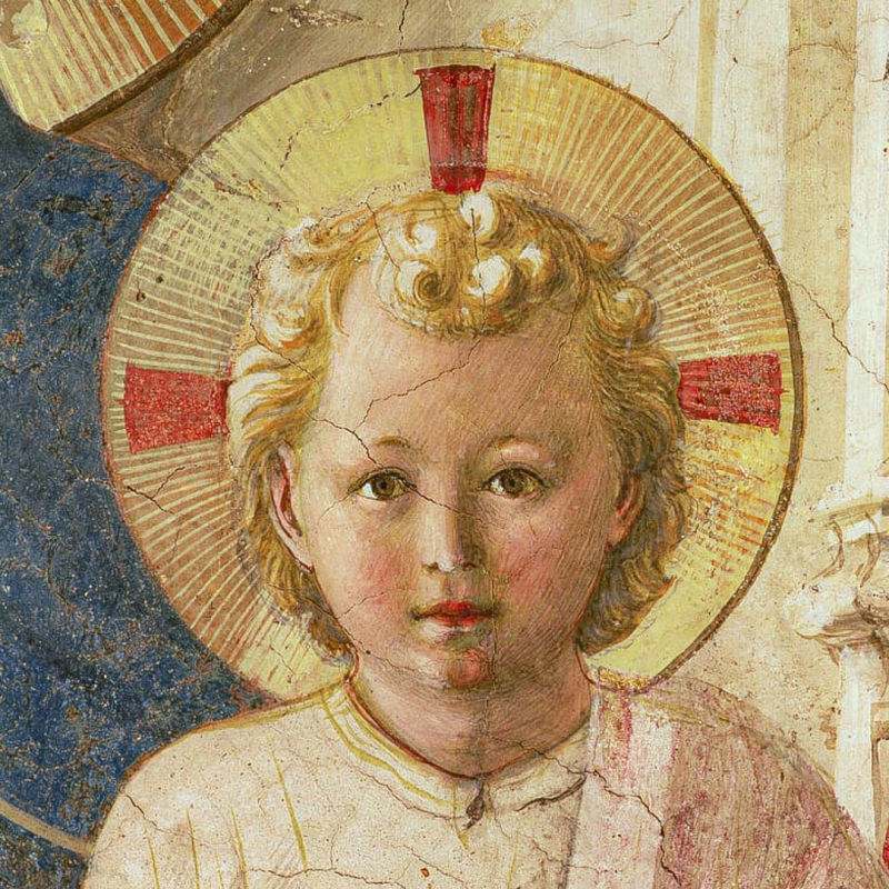 Medaille de bapteme :   Jésus de Fra Angelico en or jaune 18 carats Medaille de bapteme :   Jésus de Fra Angelico en or jaune 18 carats