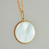 Colgante de moneda de Nácar perlado en Oro Amarillo de 18 quilates - Maison Laudate