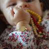 Gourmette bébé rond avec une chaîne forcat limé en or 18 carats