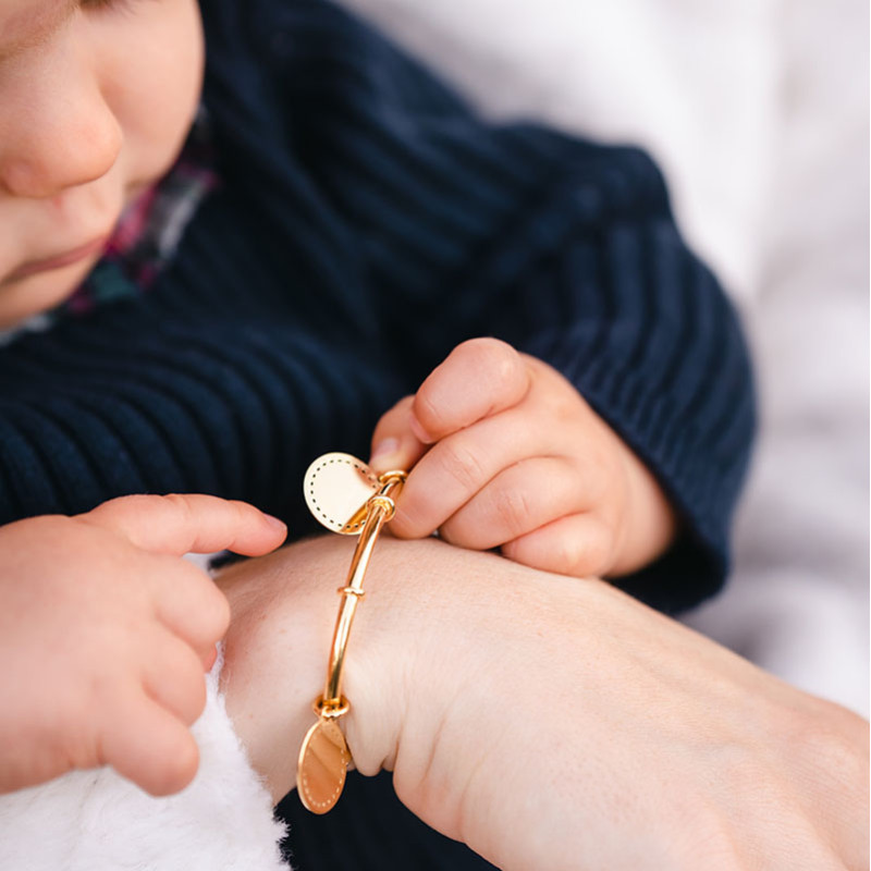 Pulsera Brazalete Heritage Josephine para componer en plata 925 acabado en oro amarillo 18 quilates