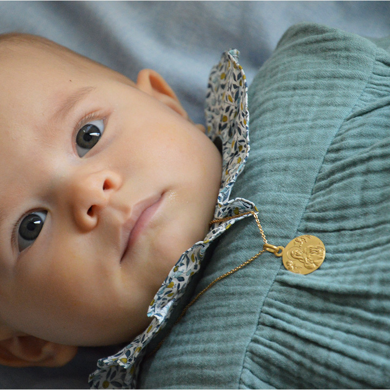 Médaille de Baptême Notre Dame des Anges Or 18 Carats - Maison Laudate