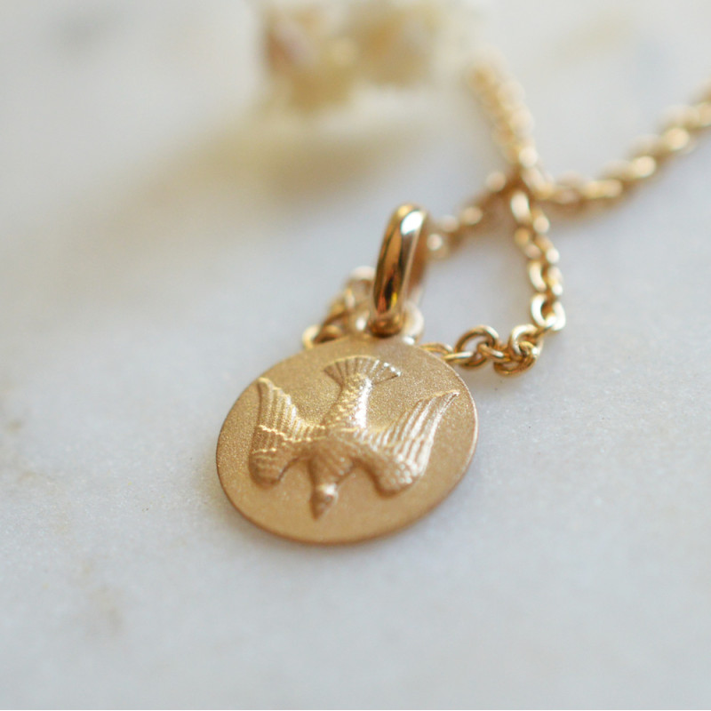 Medalla de bautismo: mini Espíritu Santo - pulsera liberty - Casa Laudate