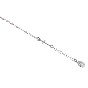 Bracelet dizainier en argent massif 925 et ses perles couleur parme