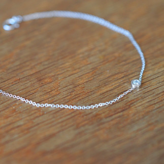 bracelet or blanc et diamant solitaire