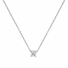 Solitario Diamante en Collar de Oro Blanco de 18 Quilates - Maison Laudate