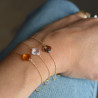 bracelet chaine en or et quartz rose