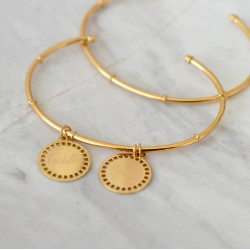 jonc or héritage bracelet jetons gravés